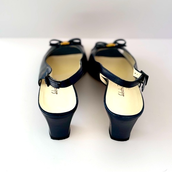 Salvatore Ferragamo Leather Pumps, Slingback, Low Heel Shoes - Picture 10 of 12